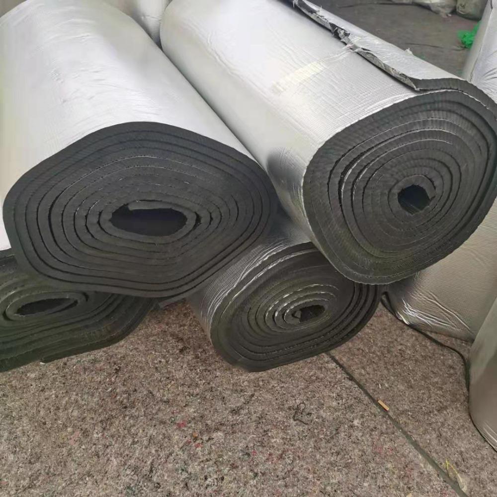 增富 背胶橡塑保温棉墙体隔音棉阻燃压花铝箔防晒自粘保温板